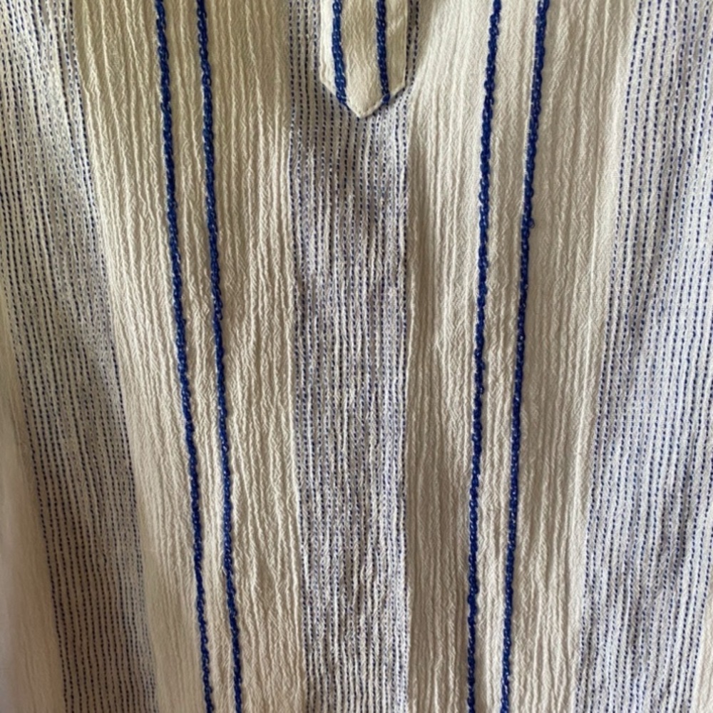 Blue Island 100% Cotton Embroidered Beach Tunic Swim Cover M - Picture 7 of 13